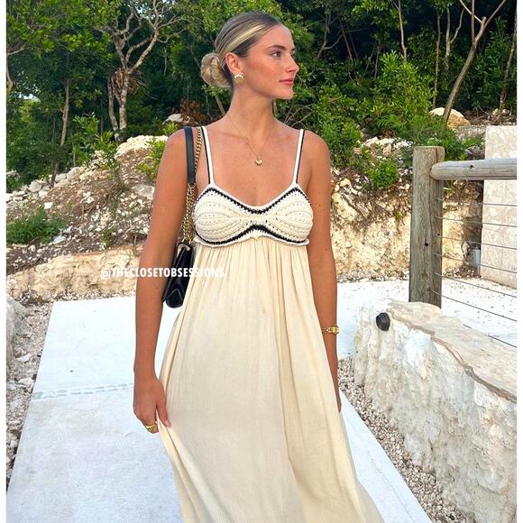 ZARA Long Dress with Contrast Detail NWT - Picture 1 of 16